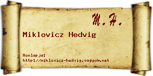 Miklovicz Hedvig névjegykártya